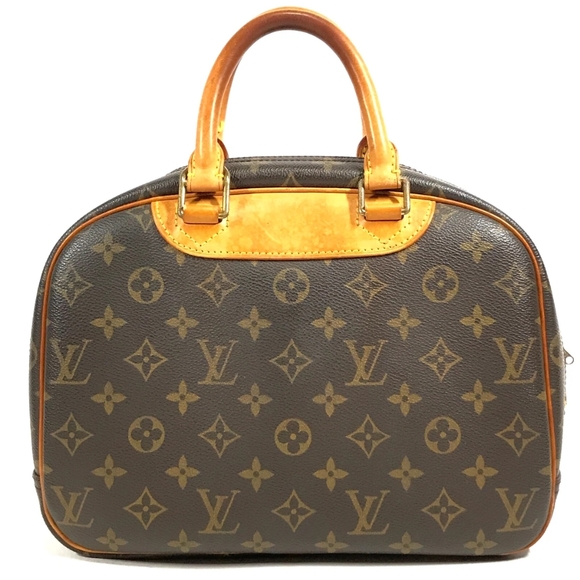 LOUIS VUITTON LV Logo Trouville Hand Bag Monogram Leather Brown - Picture 2 of 16